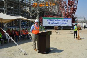 Steam Turbine lifting and safety ceremony